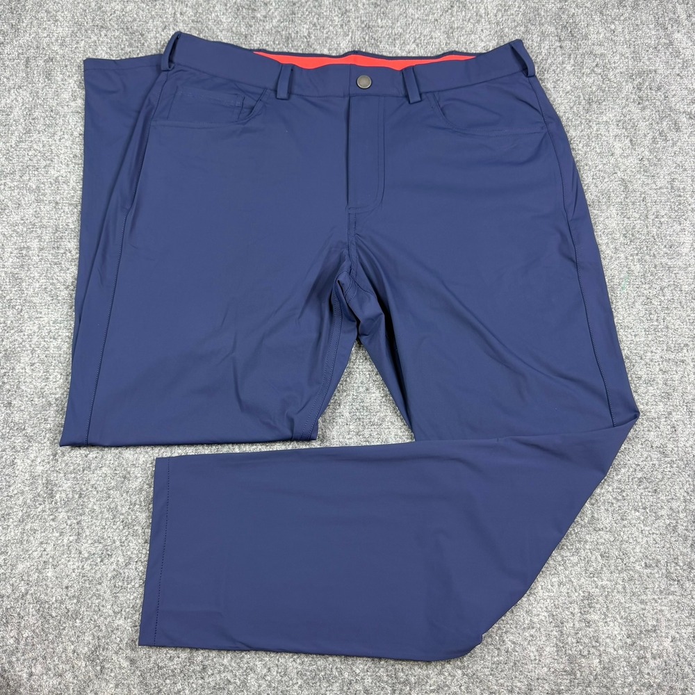 REDVANLY Golf Pants Mens Large Navy Blue Stretch Performance Trousers 28" inseam